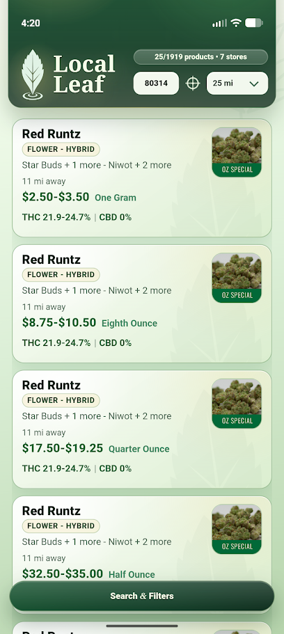 Local Leaf nearby search results
